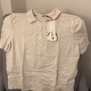 Zara Off-White Collared Shirt